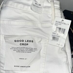 Good American Women's Crop White Skinny Jeans